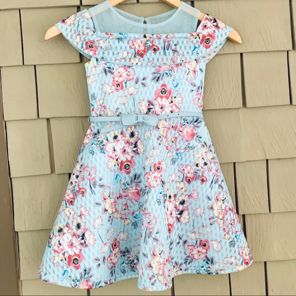 Girls Formal Floral Pattern Dress